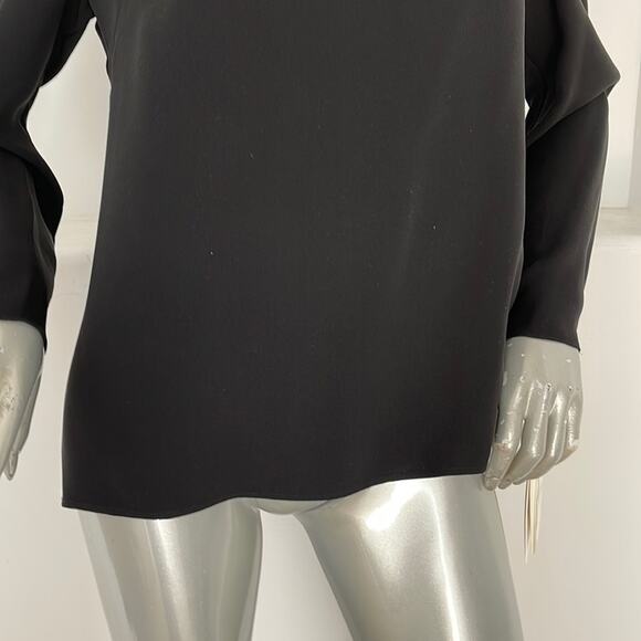 Valentino Black Long Sleeves Blouse Top  Size 10 Cowl And Bow back  Size 10 NWT - Picture 6 of 15